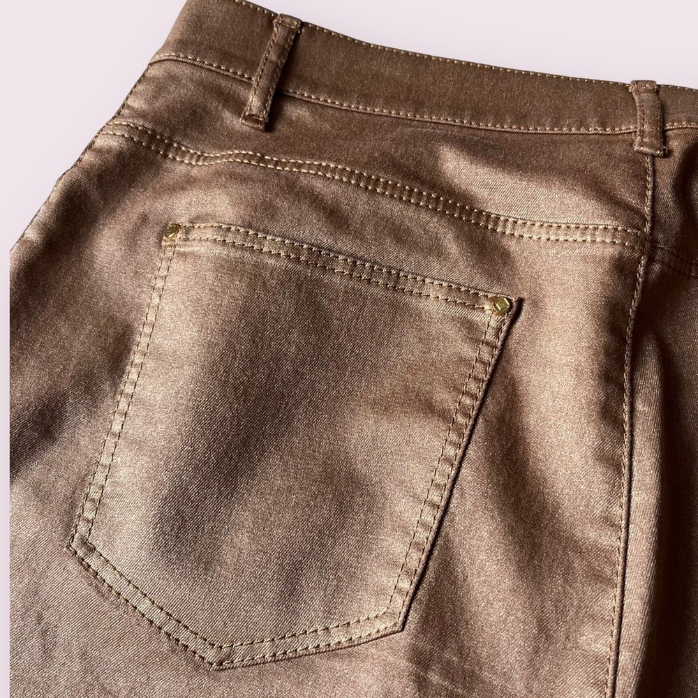 Lafayette 148 NY Metallic Cropped Slim Straight Jeans Size 6 - Picture 12 of 15
